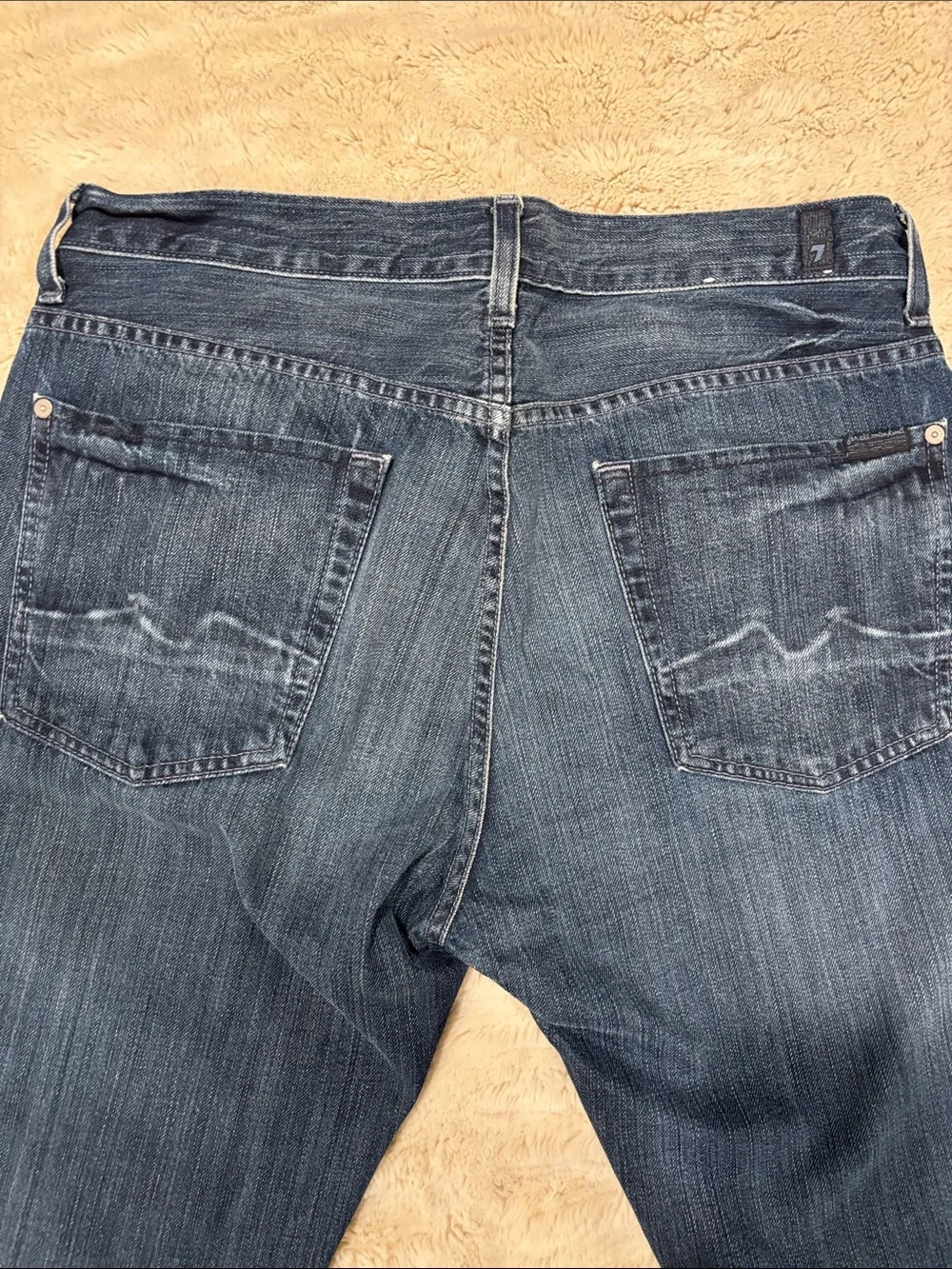 7 For All Mankind Men's Dark Blue Relaxed Jeans